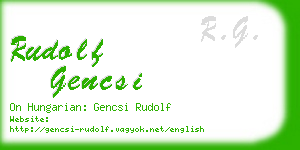 rudolf gencsi business card